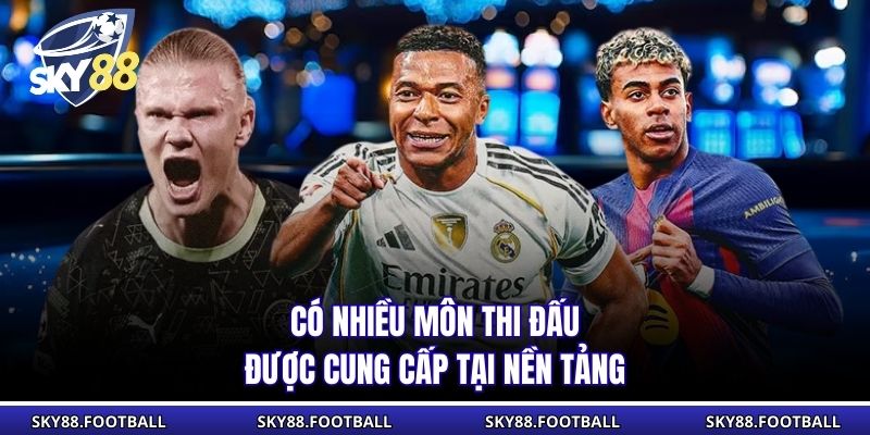 Có nhiều môn thi đấu được cung cấp tại nền tảng