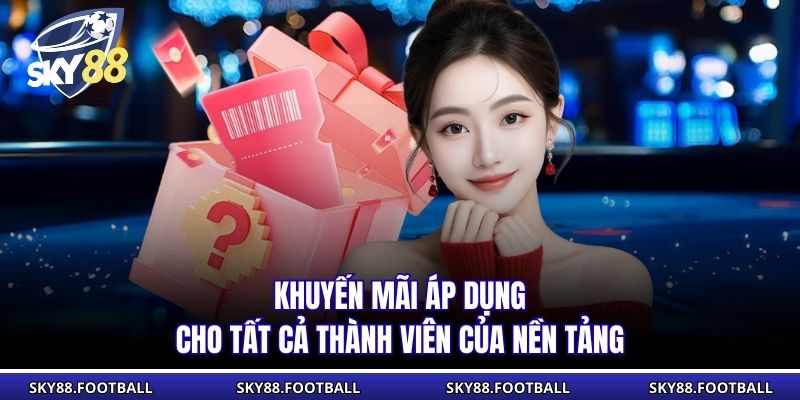 Khuyến mãi áp dụng cho tất cả thành viên của nền tảng